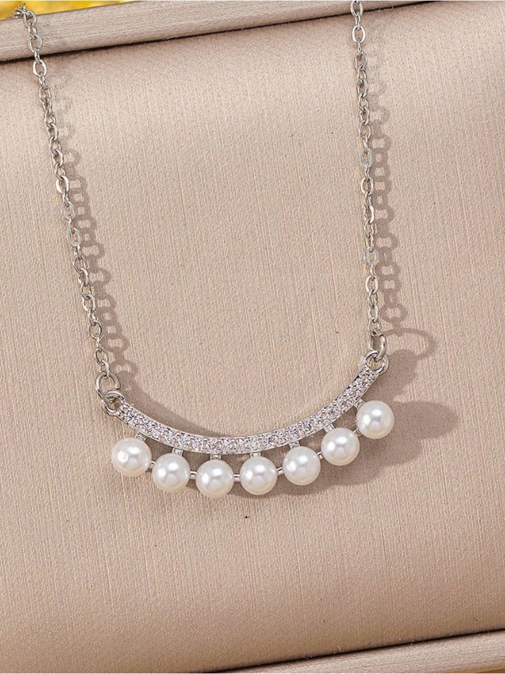 Elegant Pearl & Silver Bar Necklace - Women Jewelry